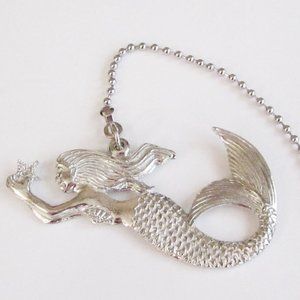 Handmade  pewter &  stainless  steel  Mermaid  ceiling  fan  pull
